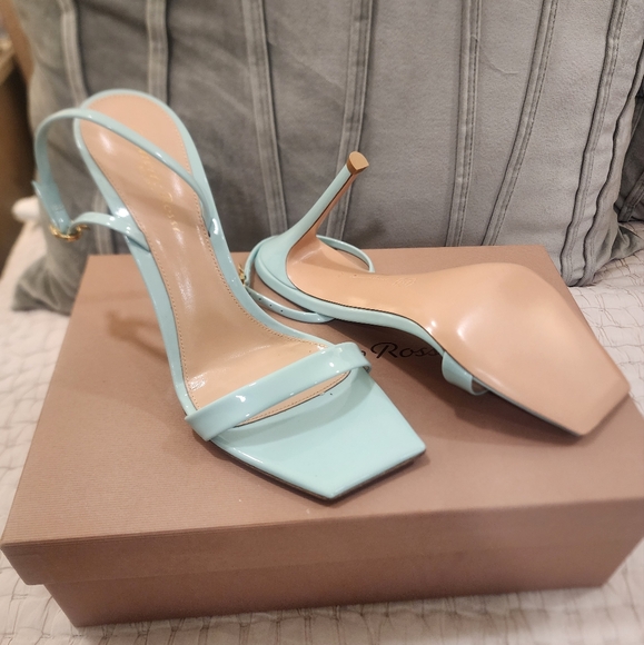 Gianvito Rossi Ribbon Stiletto Vernice Bora  heels size 38 1/2 (US 8.5) BNIB - Picture 5 of 6